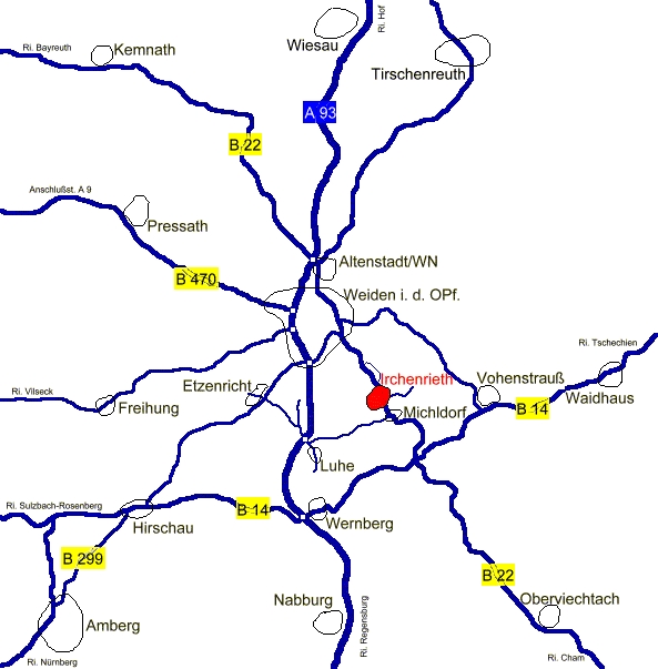 Lageplan von Irchenrieth